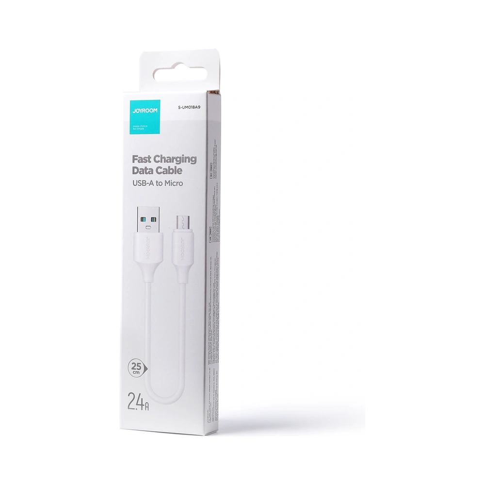 Hurtownia GSM - Kabel Joyroom USB/microUSB 480Mb/s 2.4A 0.25m bílý (S-UM018A9) - JYR539 - {ean13} - Hurt