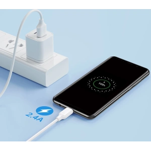 Cablul Joyroom USB/microUSB 480Mb/s 2.4A 0.25m alb (S-UM018A9)