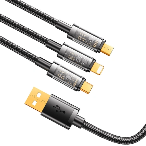 Kabel Joyroom 3w1 USB-USB-C/Lightning/microUSB 3,5A 1,2m czarny (S-1T3015A5)