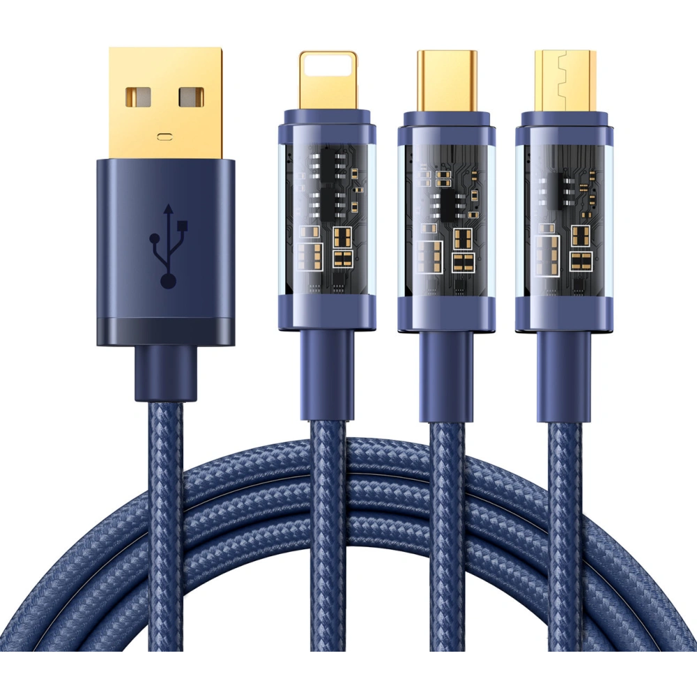 Hurtownia GSM - Kabel Joyroom 3w1 USB-USB-C/Lightning/microUSB 3,5A 1,2m blau (S-1T3015A5) - JYR555 - {ean13} - Hurt