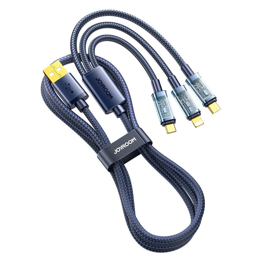 Hurtownia GSM - Kabel Joyroom 3w1 USB-USB-C/Lightning/microUSB 3,5A 1,2m blau (S-1T3015A5) - JYR555 - {ean13} - Hurt