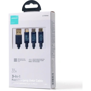Hurtownia GSM - Kábel Joyroom 3w1 USB-USB-C/Lightning/microUSB 3,5A 1,2m kék (S-1T3015A5) - JYR555 - {ean13} - Hurt