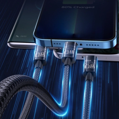 Kabel Joyroom 3w1 USB-USB-C/Lightning/microUSB 3,5A 1,2m niebieski (S-1T3015A5)