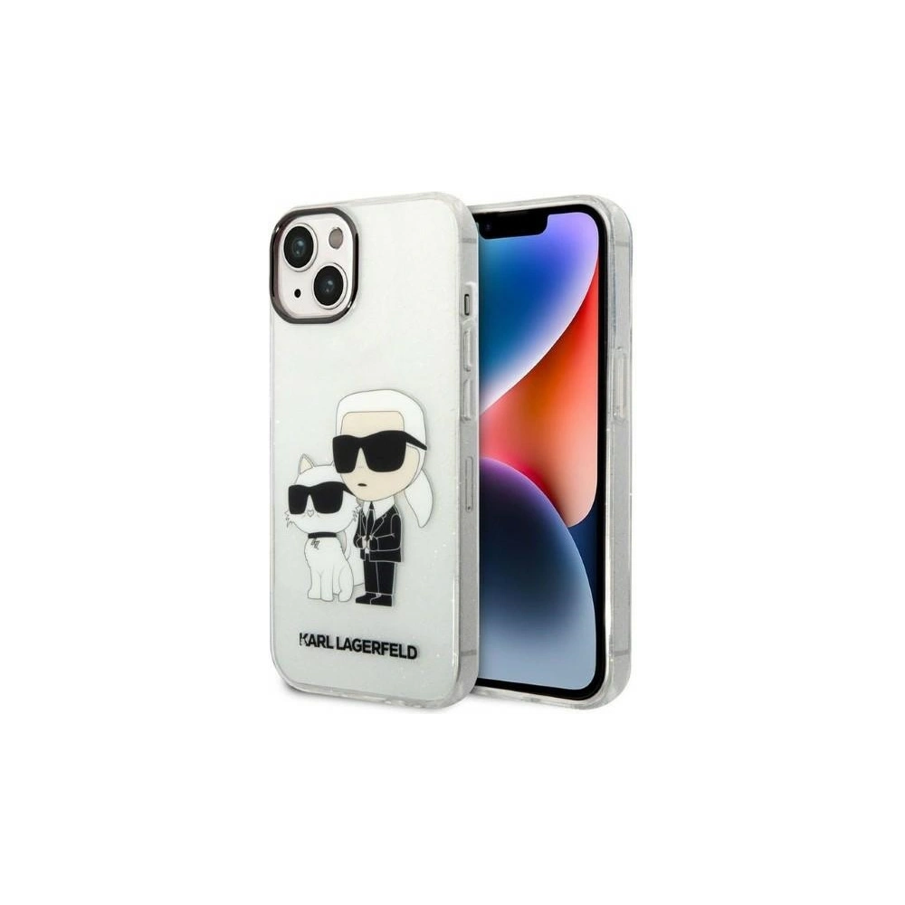 Hurtownia GSM - Etui Karl Lagerfeld KLHCP14SHNKCTGT Apple iPhone 14 transparentní tvrdý kryt IML GLIT NFT Karl&Choupette - KLD1242 - {ean13} - Hurt