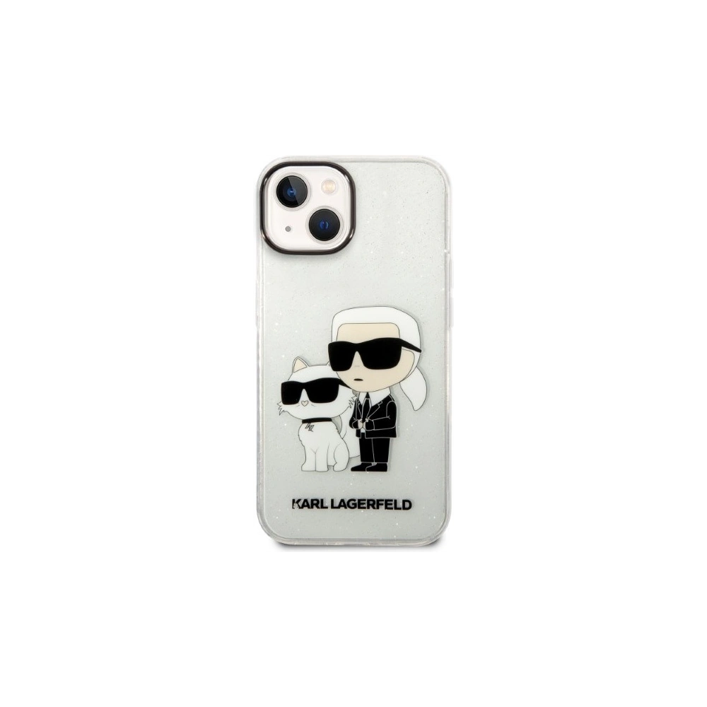Hurtownia GSM - Etui Karl Lagerfeld KLHCP14SHNKCTGT Apple iPhone 14 transparentní tvrdý kryt IML GLIT NFT Karl&Choupette - KLD1242 - {ean13} - Hurt