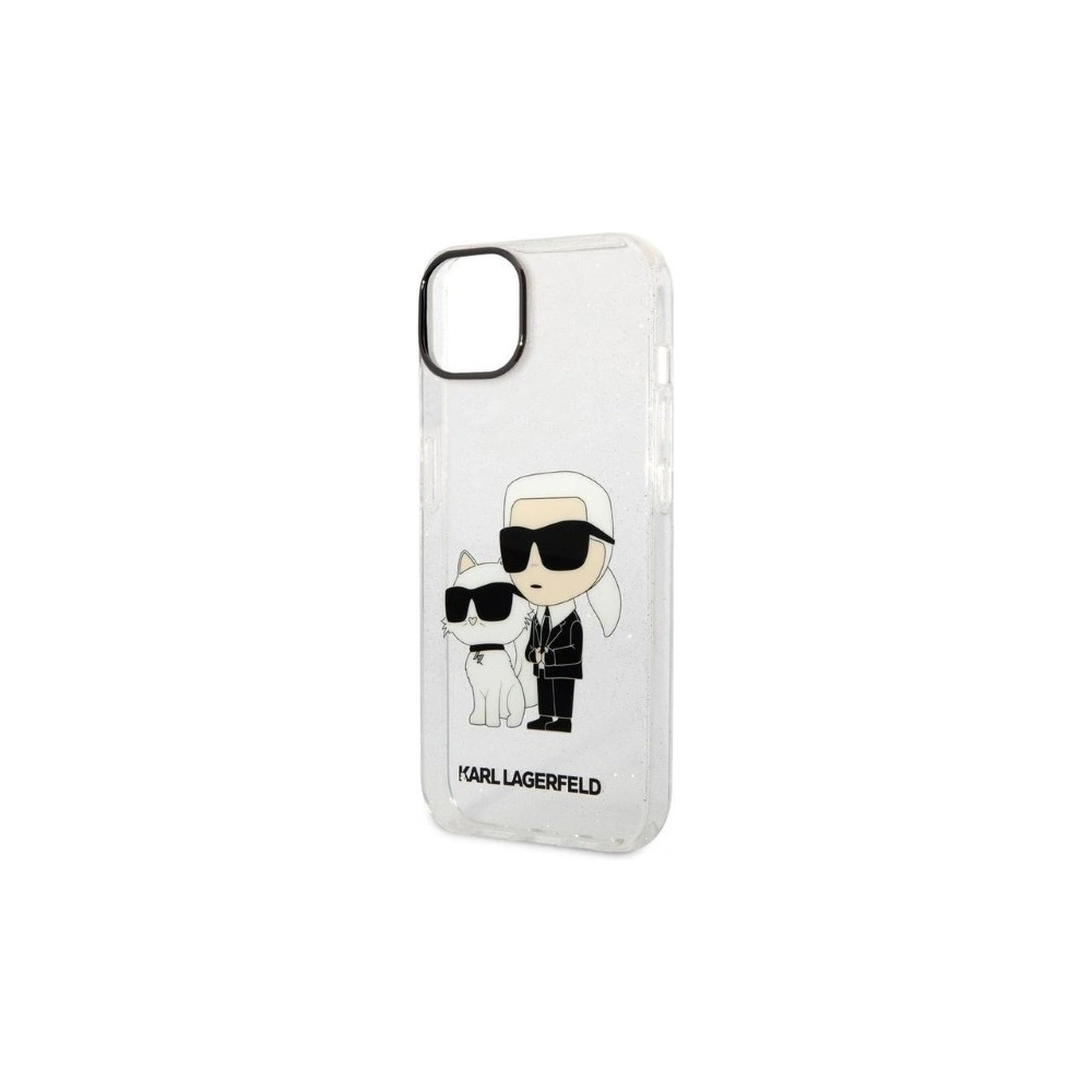 Hurtownia GSM - Etui Karl Lagerfeld KLHCP14SHNKCTGT Apple iPhone 14 transparentní tvrdý kryt IML GLIT NFT Karl&Choupette - KLD1242 - {ean13} - Hurt