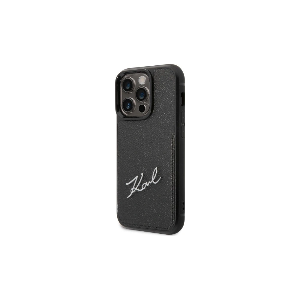 Wholesale Karl Lagerfeld KLHCP14XCSSK Apple iPhone 14 Pro Max hardcase black Signature Logo Cardslot - KLD1244 - {ean13} - Hurt