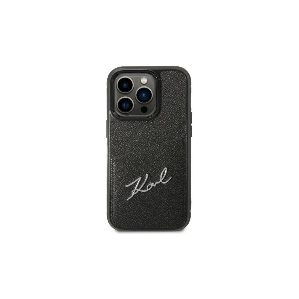 Hurtownia GSM - Etui Karl Lagerfeld KLHCP14XCSSK Apple iPhone 14 Pro Max hardcase černý/black Signature Logo Cardslot - KLD1244 - {ean13} - Hurt