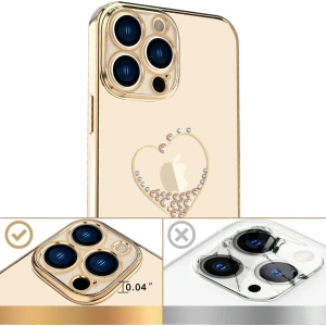 Etui Kingxbar Wish Swarovski Apple iPhone 13 Pro Max złoty