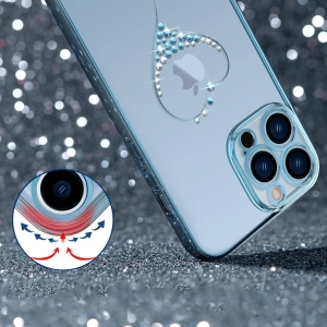 Etui Kingxbar Wish Swarovski Apple iPhone 13 niebieski