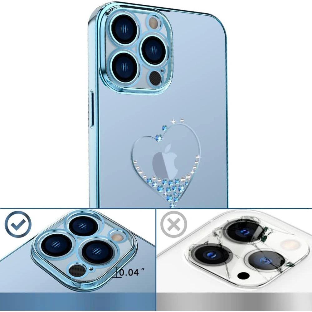 Hurtownia GSM - Etui Kingxbar Wish Swarovski Apple iPhone 13 kék - KGX480 - {ean13} - Hurt
