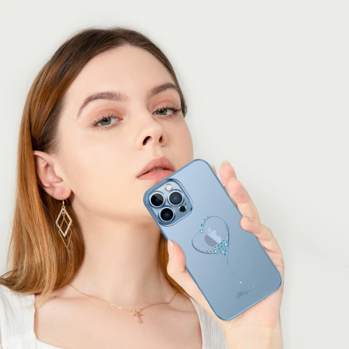 Etui Kingxbar Wish Swarovski Apple iPhone 13 niebieski