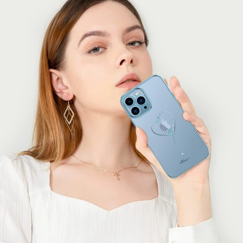 Etui Kingxbar Wish Swarovski Apple iPhone 13 Pro niebieski