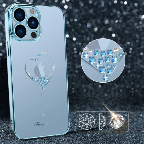 Etui Kingxbar Wish Swarovski Apple iPhone 13 Pro niebieski