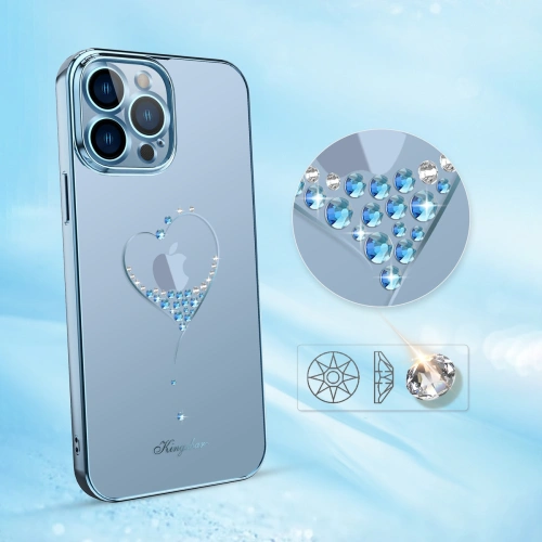 Etui Kingxbar Wish Swarovski Apple iPhone 13 Pro niebieski