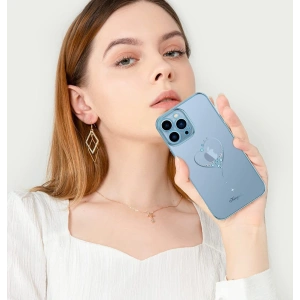 Etui Kingxbar Wish Swarovski Apple iPhone 13 Pro Max niebieski