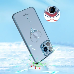 Etui Kingxbar Wish Swarovski Apple iPhone 13 Pro Max niebieski