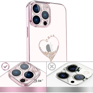 Etui Kingxbar Wish Swarovski Apple iPhone 13 różowy