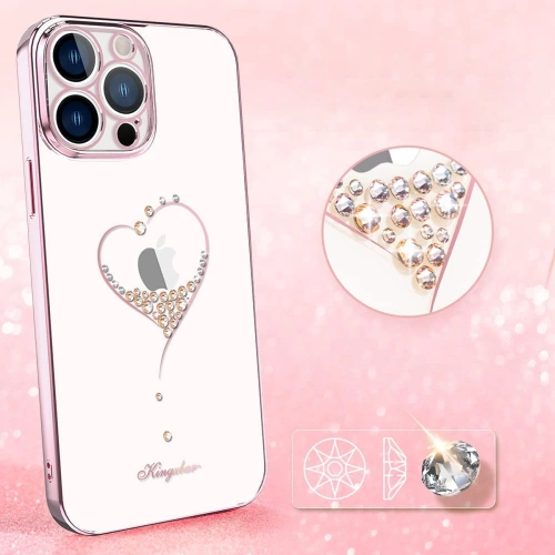 Etui Kingxbar Wish Swarovski Apple iPhone 13 Pro różowy