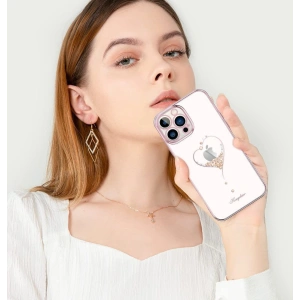 Etui Kingxbar Wish Swarovski Apple iPhone 13 Pro różowy