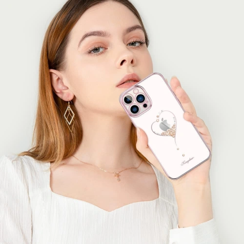 Etui Kingxbar Wish Swarovski Apple iPhone 13 Pro różowy