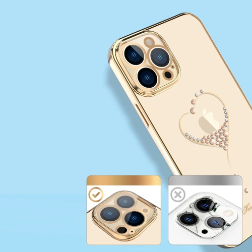 Etui Kingxbar Wish Swarovski Apple iPhone 13 Pro różowy