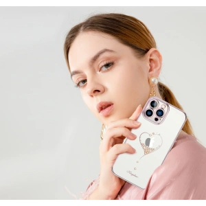 Etui Kingxbar Wish Swarovski Apple iPhone 13 Pro Max różowy