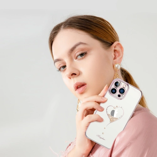 Etui Kingxbar Wish Swarovski Apple iPhone 13 Pro Max różowy
