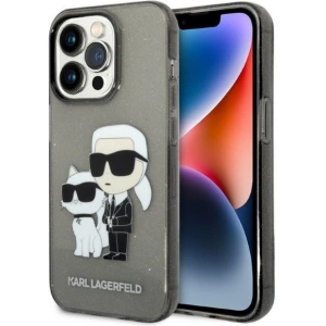Karl Lagerfeld KLHCP14XHNKCTGK Apple iPhone 14 Pro Max black hardcase IML GLIT NFT Karl&Choupette