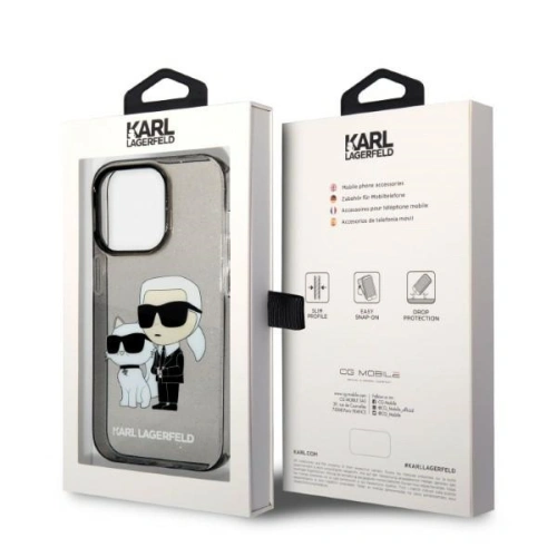 Etui Karl Lagerfeld KLHCP14XHNKCTGK Apple iPhone 14 Pro Max czarny/black hardcase IML GLIT NFT Karl&Choupette