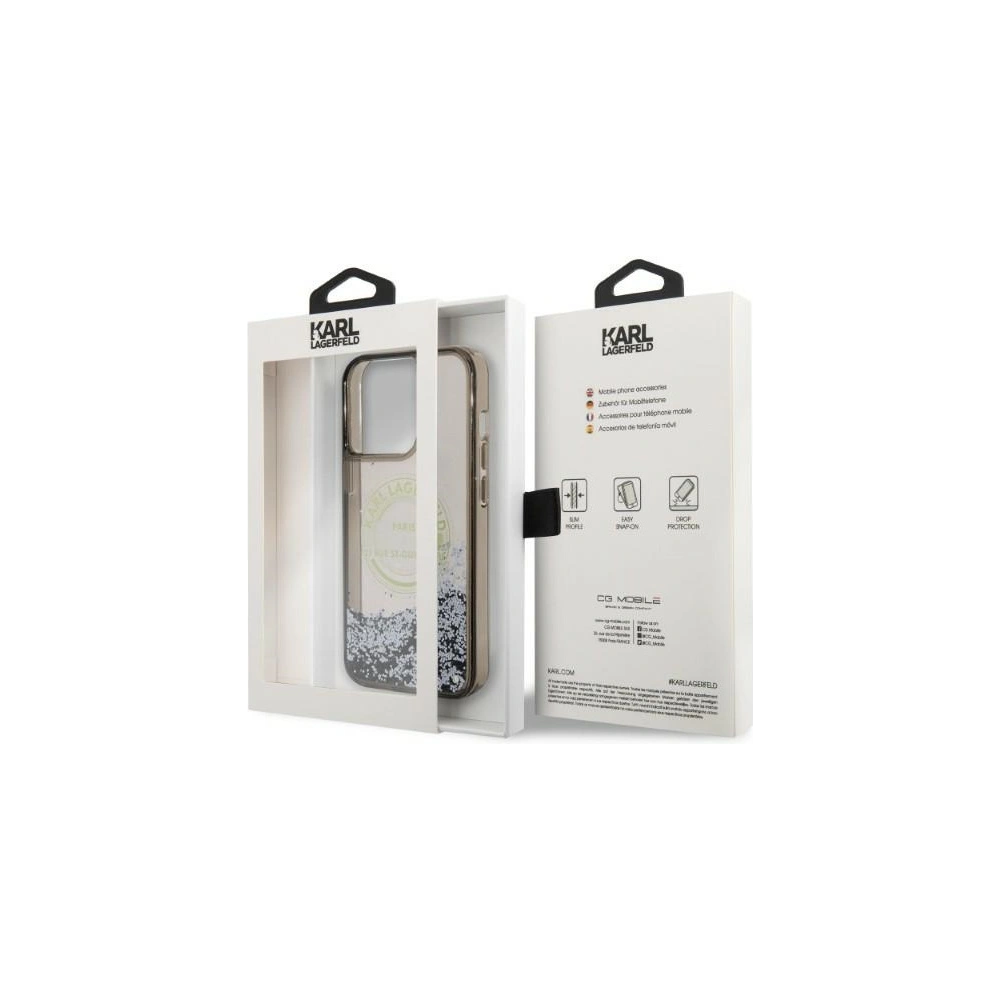 Wholesale Karl Lagerfeld KLHCP14XLCRSGRK Apple iPhone 14 Pro Max black hardcase Liquid Glitter RSG - KLD1249 - {ean13} - Hurt