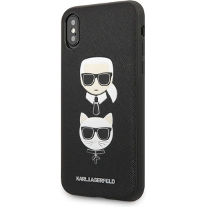 Hurtownia GSM - Etui Karl Lagerfeld KLHCPXSAKICKCBK Apple iPhone XS/X negru/hardcase Saffiano Ikonik Karl&Choupette Head - KLD1252 - {ean13} - Hurt