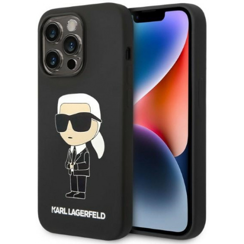 Hurtownia Karl Lagerfeld - 3666339087708 - KLD1257 - Etui Karl Lagerfeld KLHMP14LSNIKBCK Apple iPhone 14 Pro hardcase czarny/black Silicone NFT Ikonik Magsafe - B2B homescreen