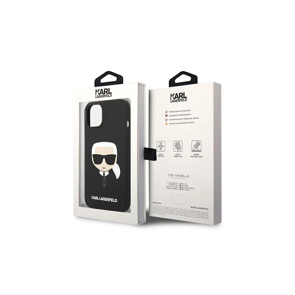 Hurtownia GSM - Etui Karl Lagerfeld KLHMP14MSLKHBK Apple iPhone 14 Plus / 15 Plus hardcase černý/black Silicone Karl`s Head Magsafe - KLD1259 - {ean13} - Hurt