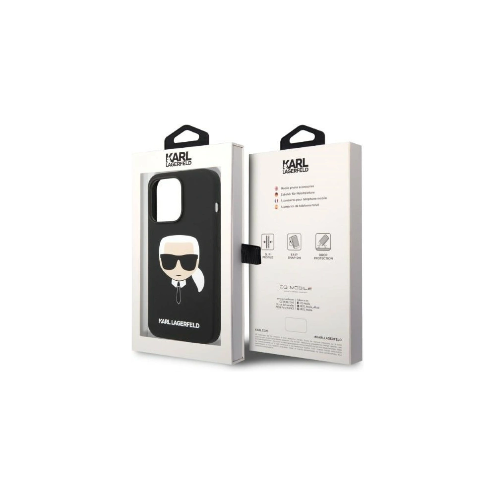 Hurtownia GSM - Etui Karl Lagerfeld KLHMP14XSLKHBK Apple iPhone 14 Pro Max hardcase czarny/black Silicone Karl`s Head Magsafe - KLD1262 - {ean13} - Hurt