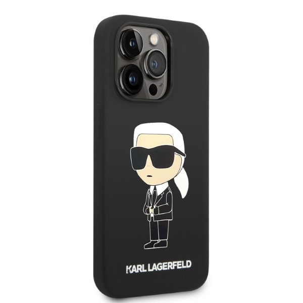 Kryt Karl Lagerfeld KLHMP14XSNIKBCK Apple iPhone 14 Pro Max hardcase black Silicone NFT Ikonik Magsafe