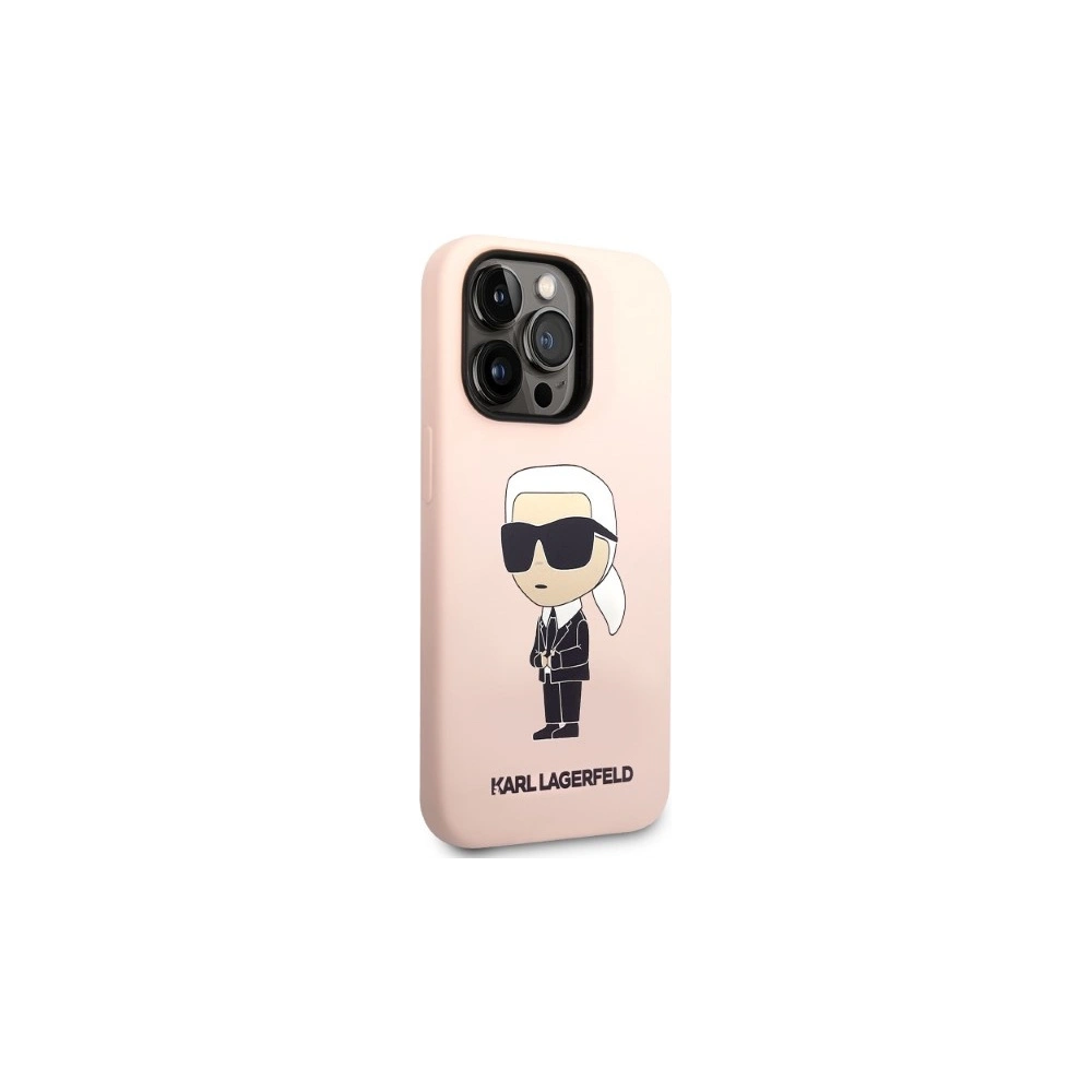 Hurtownia GSM - Etui Karl Lagerfeld KLHMP14XSNIKBCP Apple iPhone 14 Pro Max hardcase růžový/pink Silicone NFT Ikonik Magsafe - KLD1264 - {ean13} - Hurt