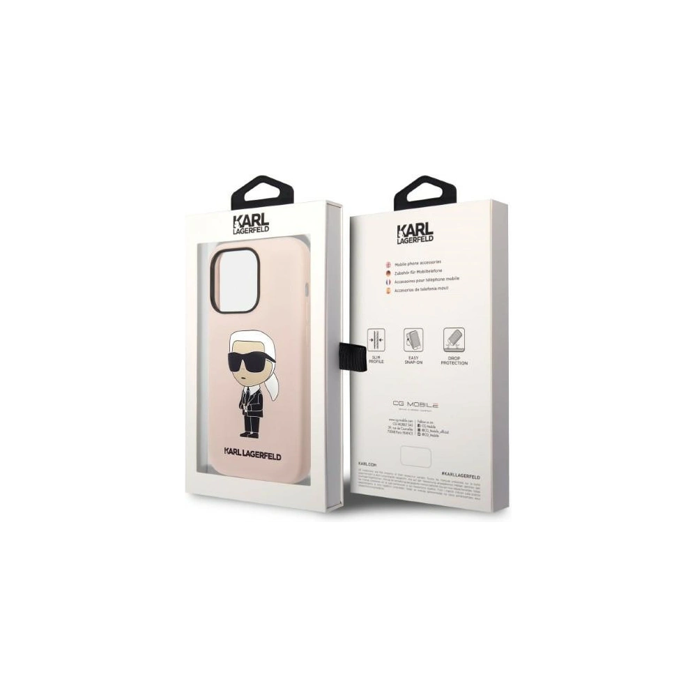 Hurtownia GSM - Etui Karl Lagerfeld KLHMP14XSNIKBCP Apple iPhone 14 Pro Max hardcase růžový/pink Silicone NFT Ikonik Magsafe - KLD1264 - {ean13} - Hurt