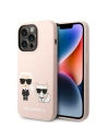 Etui Karl Lagerfeld KLHMP14XSSKCI Apple iPhone 14 Pro Max hardcase světle růžový/light pink Silicone Karl & Choupette Magsafe