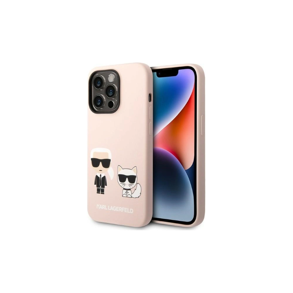 Wholesale Karl Lagerfeld KLHMP14XSSKCI Apple iPhone 14 Pro Max hardcase light pink Silicone Karl & Choupette Magsafe - KLD1265 - {ean13} - Hurt