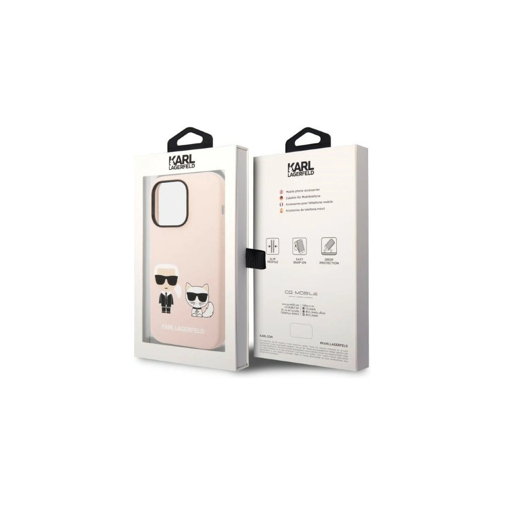 Wholesale Karl Lagerfeld KLHMP14XSSKCI Apple iPhone 14 Pro Max hardcase light pink Silicone Karl & Choupette Magsafe - KLD1265 - {ean13} - Hurt