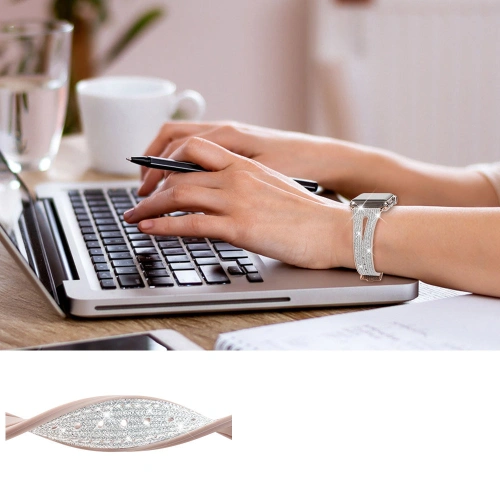 Pasek Kingxbar New Chameleon Band Apple Watch 4/5/6/7/SE/8/9 44/45mm srebrny