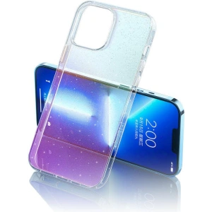 Etui Kingxbar Elegant Apple iPhone 13 różowo-przezroczysty (brokat)