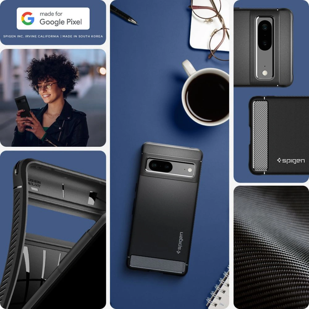Hurtownia GSM - Case Spigen Rugged Armor Google Pixel 7 Matt Schwarz - SPN2572 - {ean13} - Hurt