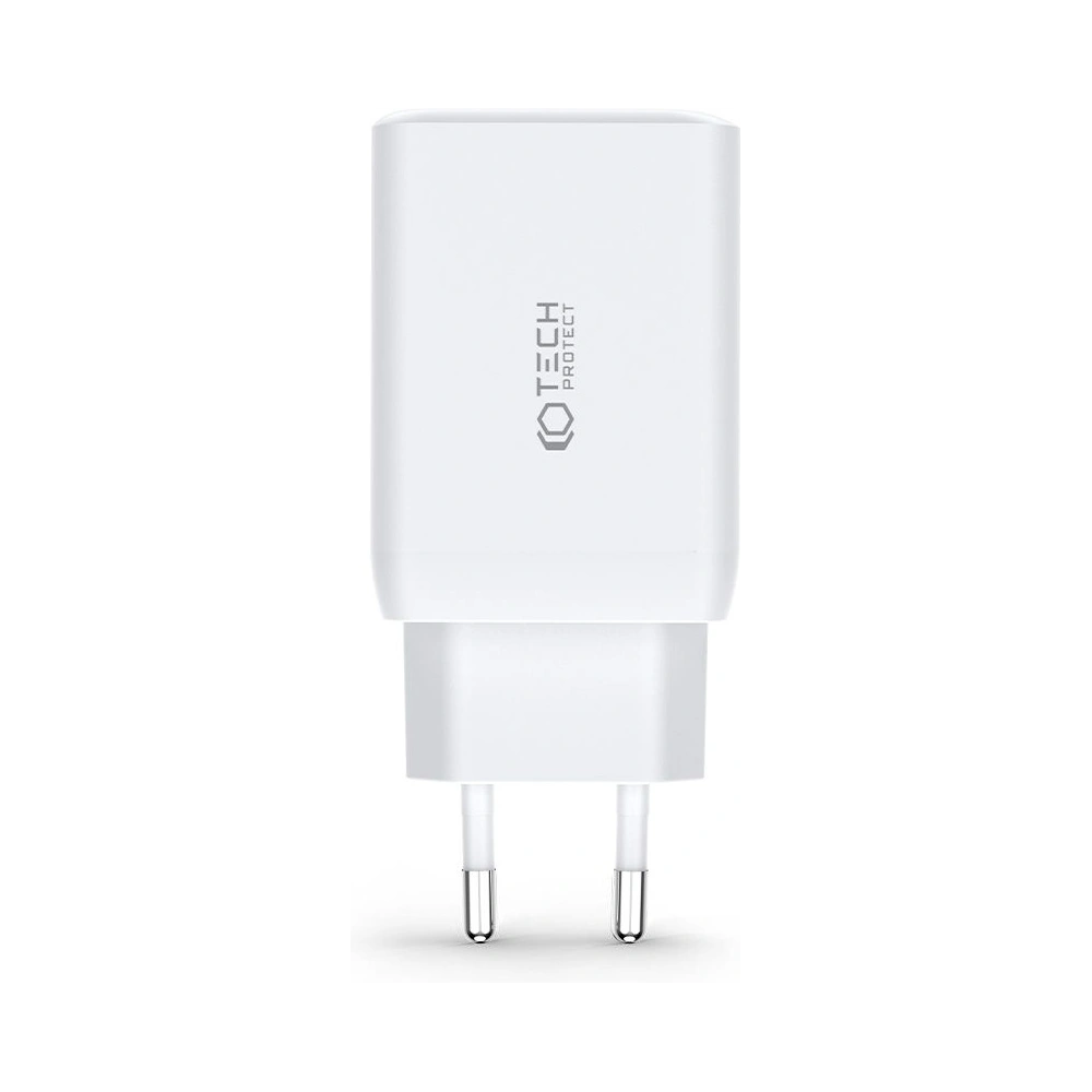Hurtownia GSM - Încărcătorul de rețea Tech-Protect C65W Încărcător de rețea cu 3 porturi PD 65W QC 3.0 Alb - THP1543 - {ean13} - Hurt