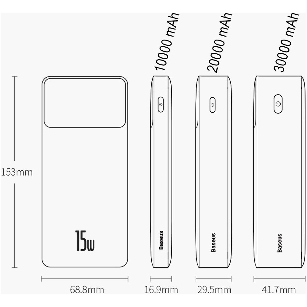 Hurtownia GSM - Powerbank Baseus Bipow Display 10000mAh 15W schwarz (Overseas Edition) + USB-A/microUSB 0.25m schwarz - BSU3675 - {ean13} - Hurt
