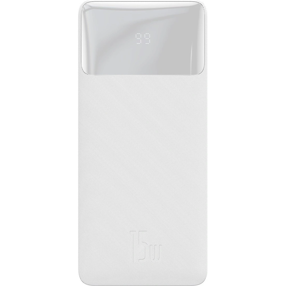Hurtownia GSM - Powerbank Baseus Bipow Display 10000mAh 15W bílý (Overseas Edition) + kabel USB-A/microUSB 0.25m bílý - BSU3676 - {ean13} - Hurt
