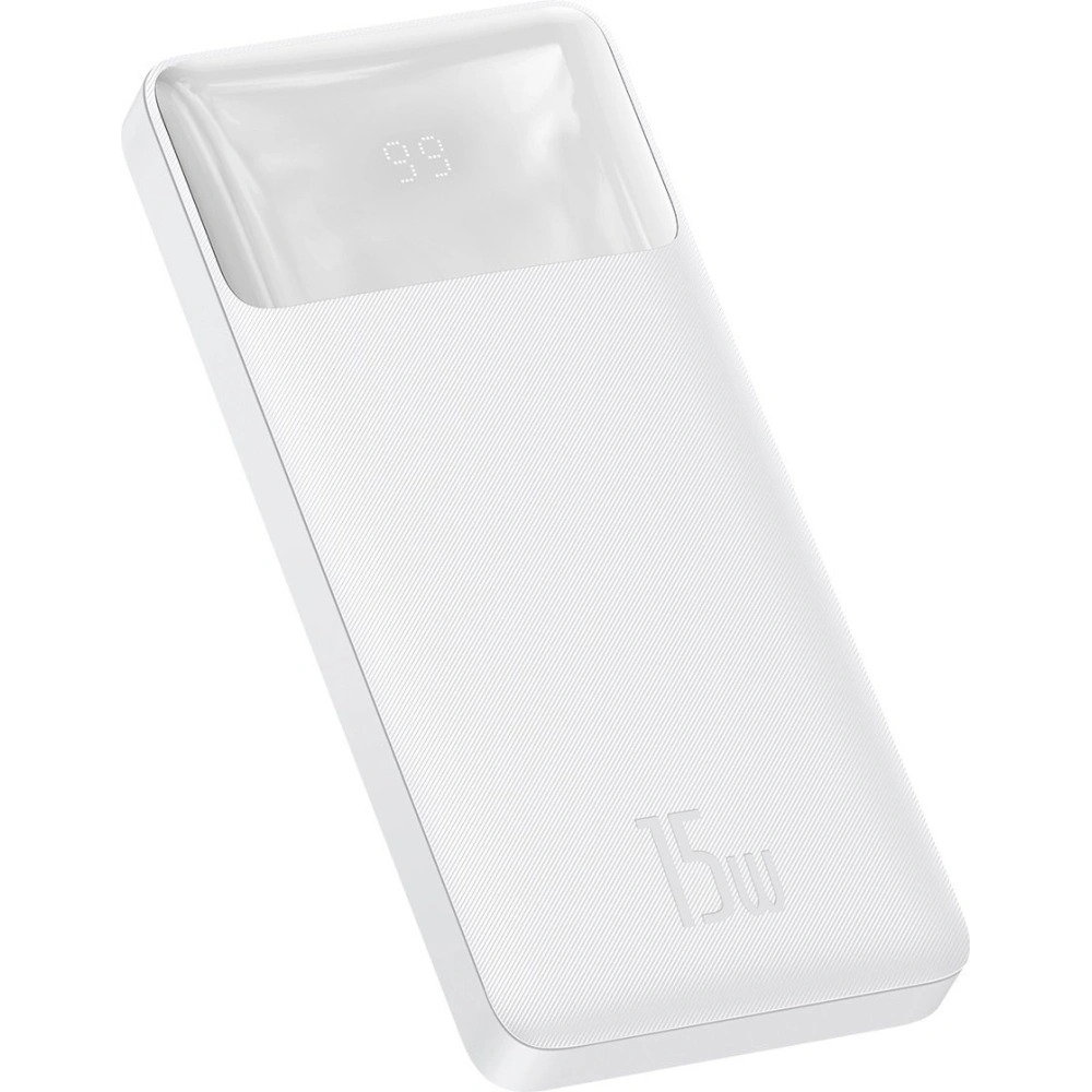 Hurtownia GSM - Powerbank Baseus Bipow Display 10000mAh 15W bílý (Overseas Edition) + kabel USB-A/microUSB 0.25m bílý - BSU3676 - {ean13} - Hurt