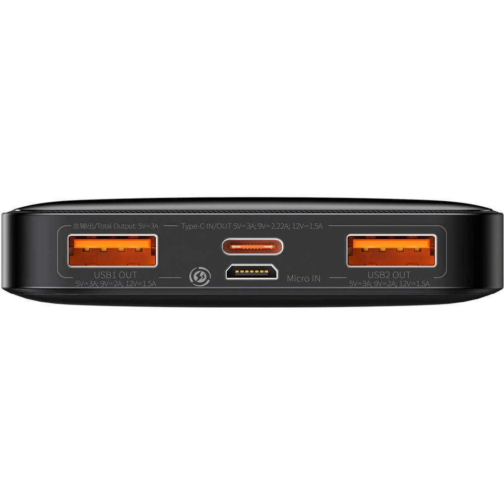 Wholesale Baseus Bipow Fast Charging Power Bank 10000mAh 20W Black (Overseas Edition) + USB-A - Micro USB 0.25m Black Cable (PPBD050301) - BSU3677 - {ean13} - Hurt