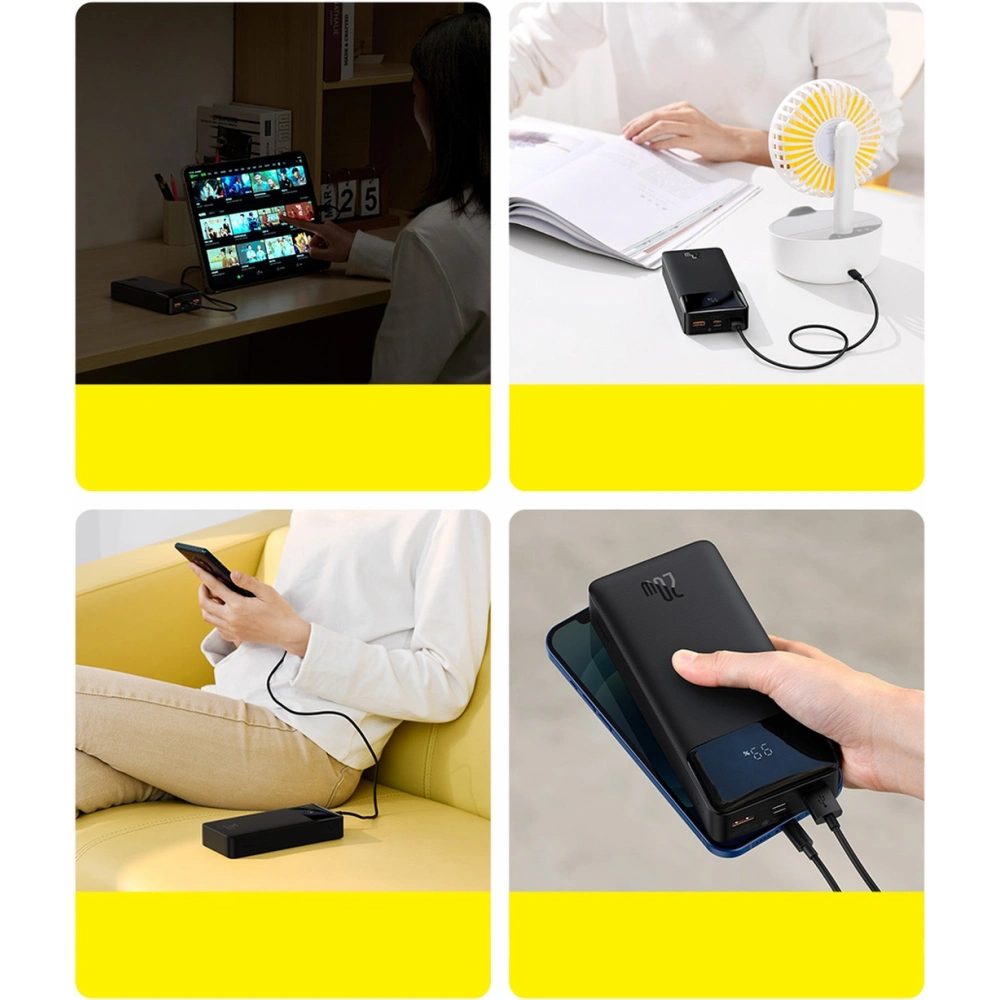 Wholesale Baseus Bipow Fast Charging Power Bank 10000mAh 20W Black (Overseas Edition) + USB-A - Micro USB 0.25m Black Cable (PPBD050301) - BSU3677 - {ean13} - Hurt